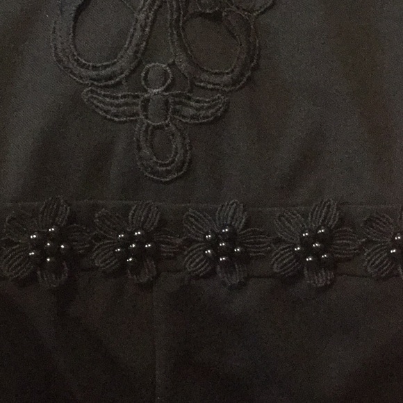 ❌DONATED❌Black Cold Shoulder High Neck Crochet Appliqué Lined Shorts Romper - Picture 10 of 15